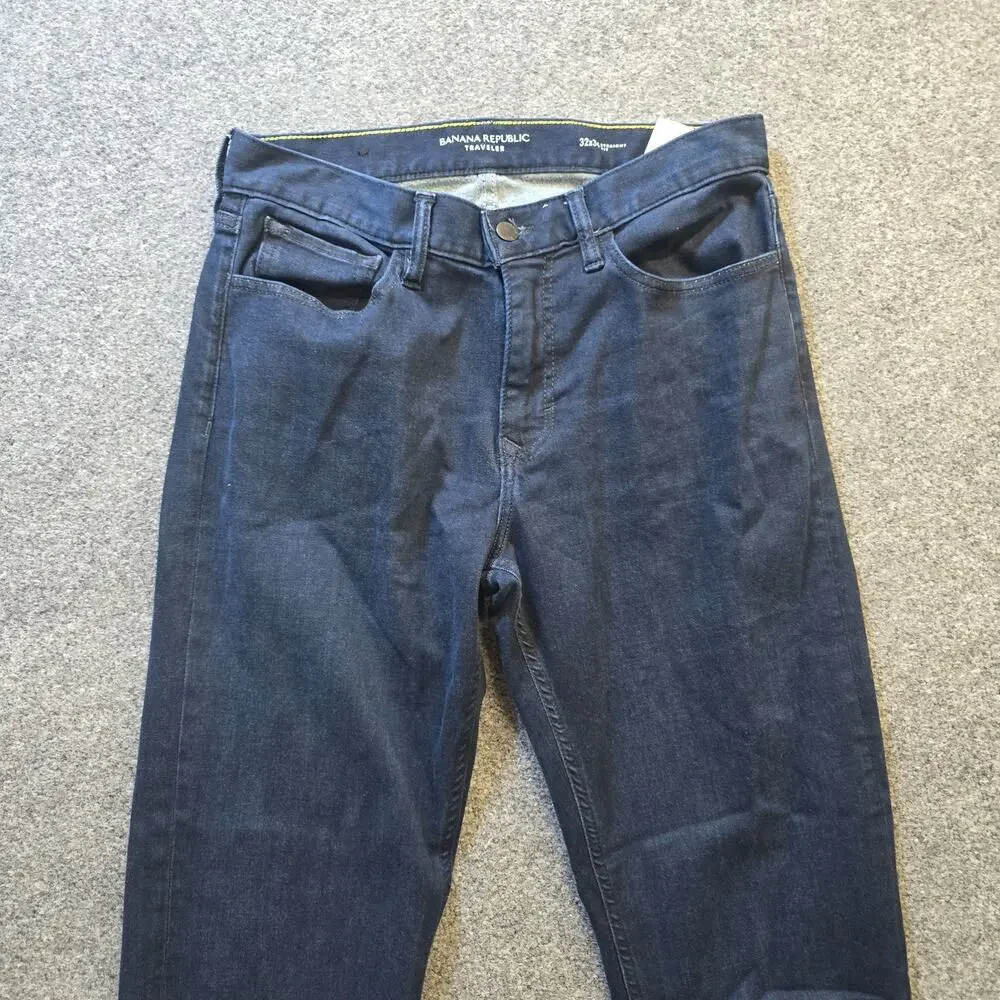 Banana Republic Jeans Mens Size 32x34 Blue Dark Wash Stretch Tapered Capsule
